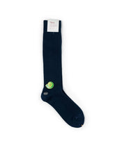 Tabio Power Rib Long Calf Socks Navy